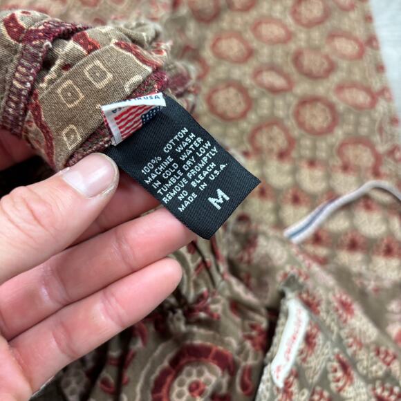 Dr. Collectors P23 Ajrakh Coffee Print A Pants Women's Medium Boho Indie - Picture 11 of 14